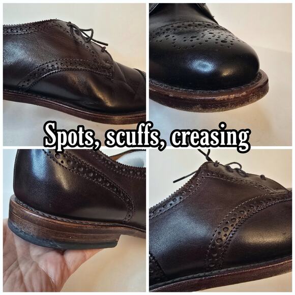 Brown Captoe Derby Oxfords Allen Edmonds Sanford Wingtips Dress Size 11D Leather main image 11